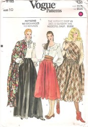 8185 VOGUE PLEAT FLARE SKIRT LENGTHS, SHAWL PATTERN 8